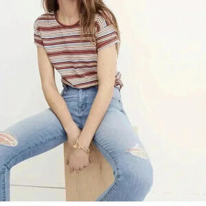 Madewell 9" High-Rise Skinny Jeans in Ontario Wash: Distressed-Hem‎ Editi…